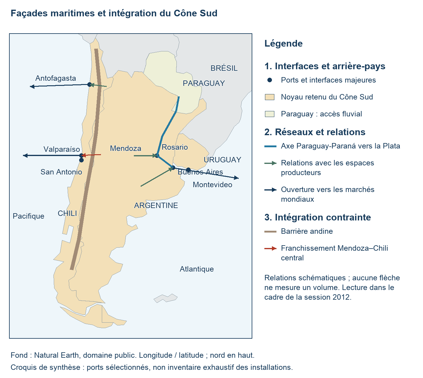 Façades du Cône Sud, ports, arrière-pays et liaisons structurantes