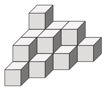 Construction en gradins à compléter pour obtenir un cube.